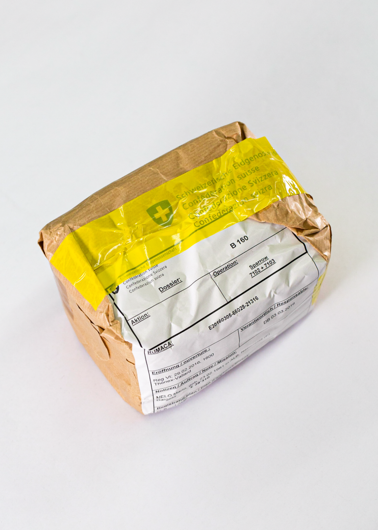 A package confiscated by border control, containing drugs